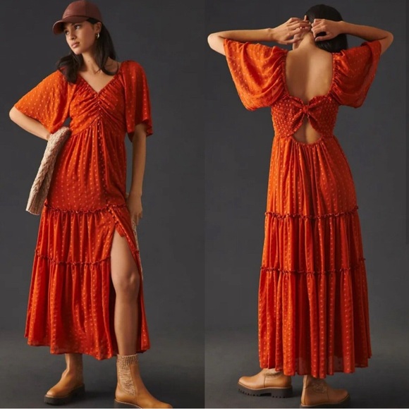 Anthropologie Ruched Tiered Dress - Picture 10 of 10